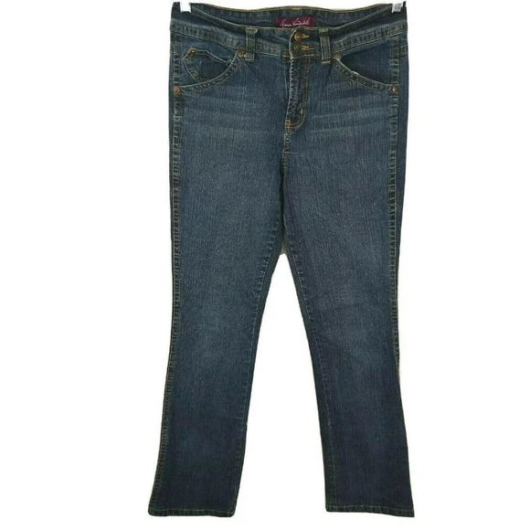 Gloria Vanderbilt Denim - Gloria Vanderbilt Denim Jeans Straight Women Size 8 Average Flap Pockets FLAW